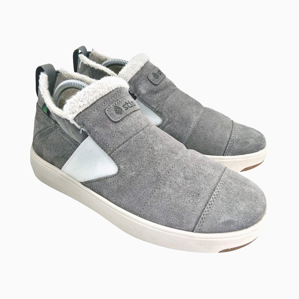 Stio Boots Womens Size 9 Gray Suede Colter Low Slip On Faux Fur Booties Casual
